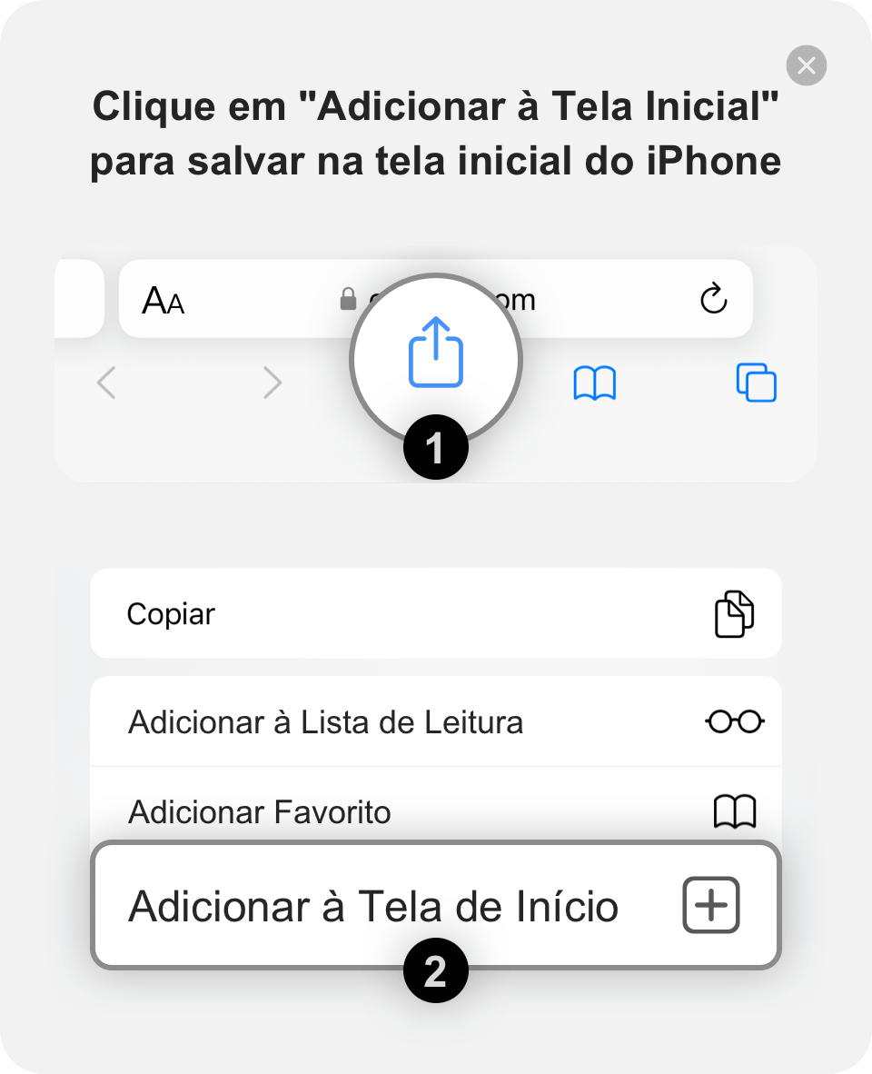Salvar para a tela inicial